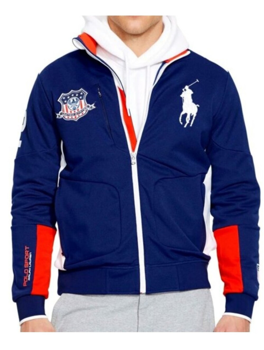 Polo Sport Ralph Lauren Performance USA-2 Zip-Up Navy Track Jacket S